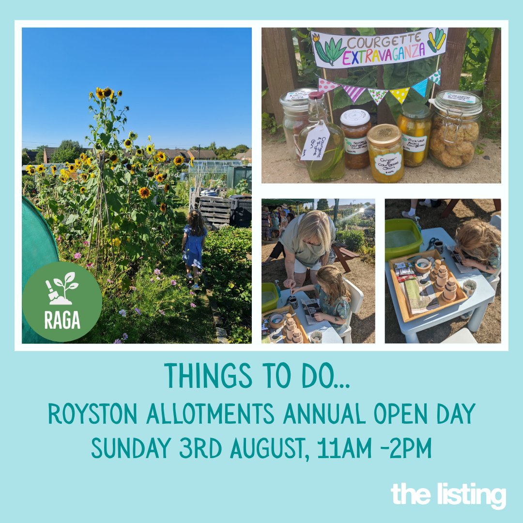 Royston Allotments Open Day – Sunday 3rd August, 11am-2pm

The event is a great opportunity to learn more about allotment life, pick up growing tips, and find inspiration for tackling your own summer veg glut 

To read more, visit: 
bit.ly/RAGAOpenDay2025

#RoystonAllotments
