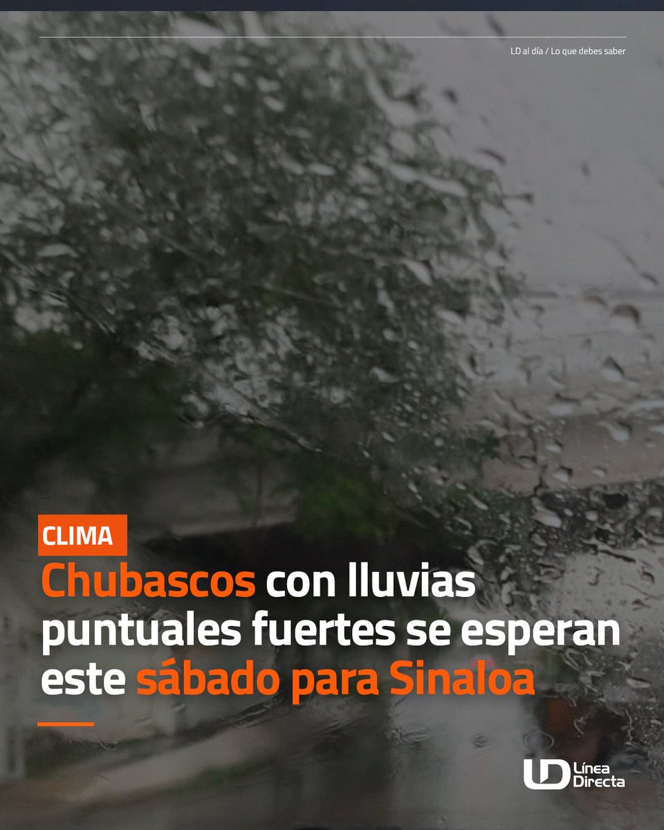 linea_directa's tweet image. Chubascos con lluvias⛈️ puntuales fuertes se esperan este sábado para 📍 Sinaloa
🔗 ldportal.com/4f4FOrM
Mientras el pronóstico de lluvias marca acumulados de 25 a 50 milímetros este día, el calor será “infernal” con temperaturas que podrían superar los 40 grados…
