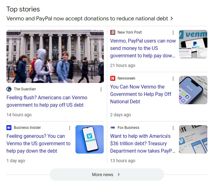 This is fucking peak late-stage capitalism absurdity. We're already paying taxes, and now Uncle Sam’s rattling a digital tin cup on Venmo like he’s short on rent??? Hey I have an idea, let's have an OnlyFans for the Federal Reserve! Or PayPal-sponsored debt ceiling livestream!