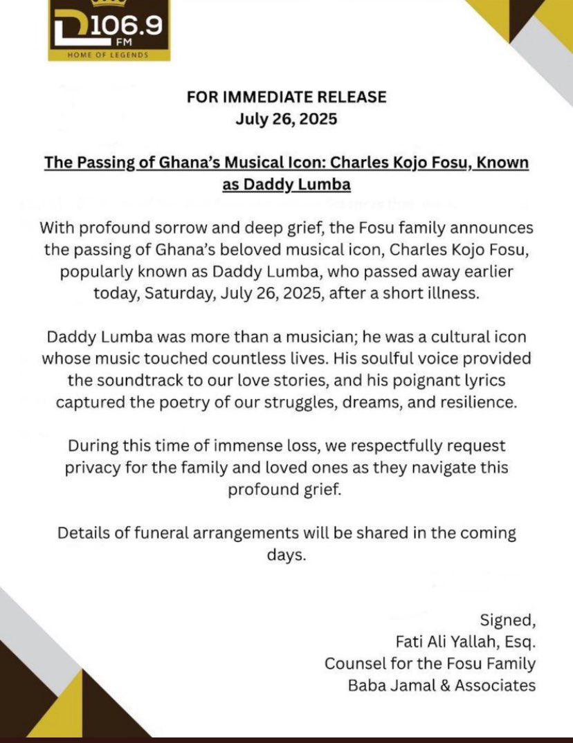 appiah_renee's tweet image. RIP 🪦 Legend Daddy Lumba you will always be missed 😭😭😭😭