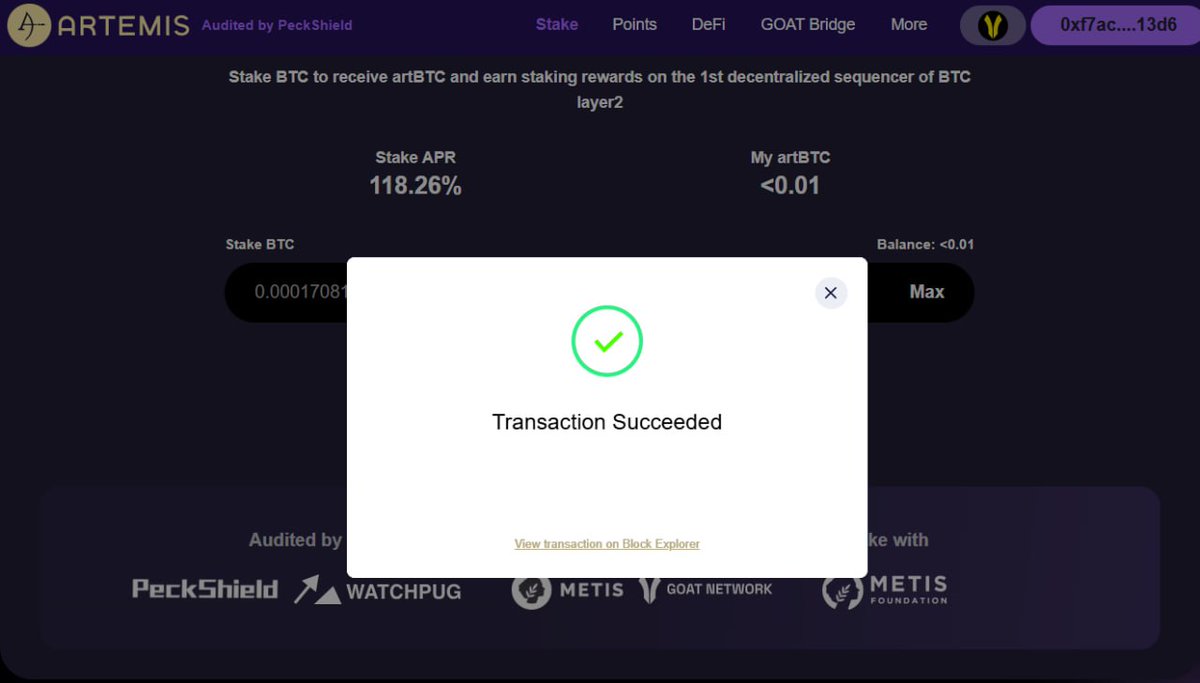 Doublejay_999's tweet image. For over 4 days now, my gART points have stopped accumulating on @Artemisfinance 

I staked $DOGEB and in return got artDOGEB

However, I can&apos;t afford to miss out on the gART campaign points

Walk with me while I fix this.

▪︎ —————— ••• ◈ ••• —————— ▪︎

🟡 Using…