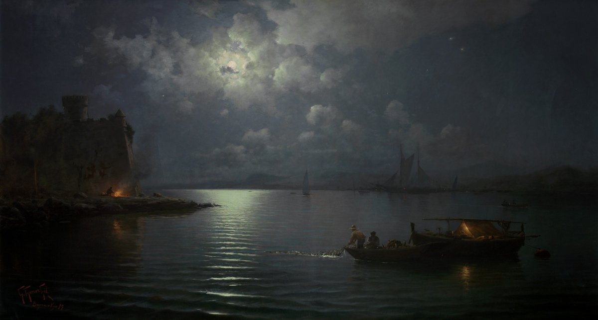 rinconartex's tweet image. «Un efecto de Luna» (Guillermo Gómez Gil, 1897).