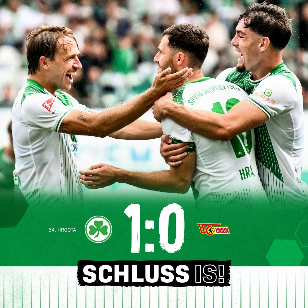 kleeblattfuerth's tweet photo. Kleeblatt gewinnt Generalprobe!

Branimir Hrgota erzielt beim 1:0-Sieg gegen Bundesligist Union Berlin ein Traumtor! ✨

#Kleeblatt #SGFFCU https://t.co/IW7pIn5iDF