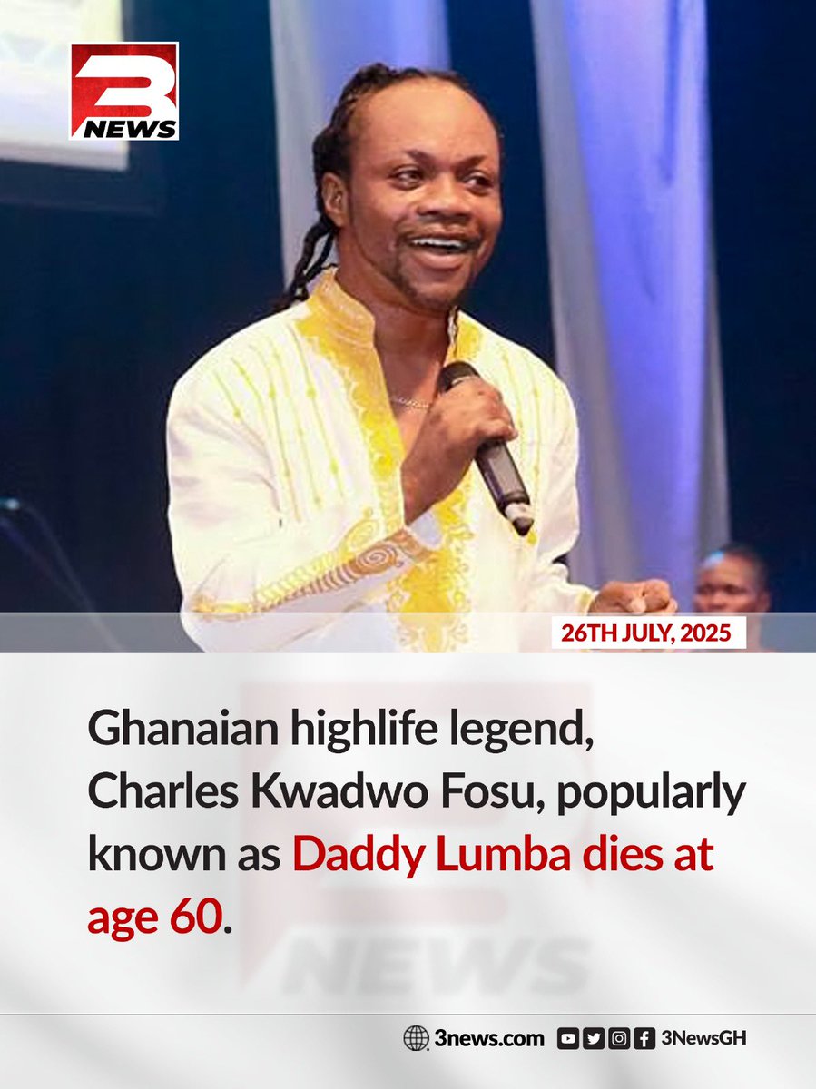 3NewsGH's tweet image. Legendary Ghanaian highlife singer and songwriter Charles Kwadwo Fosu popular known as Daddy Lumba is dead
#3NewsGH