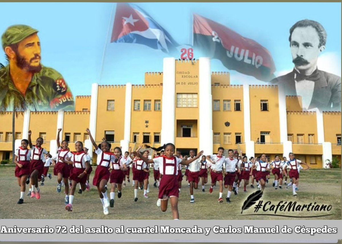 Con El Pie En El Estribo 2 (@pieenelestribo2) on Twitter photo <a href="/cafemartiano/">❤️Café Martiano 🇨🇺</a> <a href="/DiazCanelB/">Miguel Díaz-Canel Bermúdez</a> <a href="/DrRobertoMOjeda/">Dr. Roberto Morales Ojeda</a> <a href="/InesMChapman/">Inés María Chapman Waugh</a> <a href="/TeresaBoue/">@SecGFMC</a> <a href="/MMarreroCruz/">Manuel Marrero Cruz</a> <a href="/EVilluendasC/">Enrique Villuendas</a> <a href="/YaquedeCuba/">Yaquelin</a> <a href="/agnes_becerra/">Agnes Becerra</a> <a href="/ValoresTeam1/">Valores Team</a> <a href="/ValorRazon/">Con el Valor de la Razón</a> Buenos días <a href="/cafemartiano/">❤️Café Martiano 🇨🇺</a>
🇨🇺 *El 26 de julio de 1953, la juventud cubana despertó con balas y convicción. El Moncada fue más que un asalto: fue el grito inicial de una generación decidida a cambiar la historia.*
#CaféMartiano
#ConElPieEnElEstribo <a href="/cafemartiano/">❤️Café Martiano 🇨🇺</a> <a href="/DiazCanelB/">Miguel Díaz-Canel Bermúdez</a> <a href="/DrRobertoMOjeda/">Dr. Roberto Morales Ojeda</a> <a href="/InesMChapman/">Inés María Chapman Waugh</a> <a href="/TeresaBoue/">@SecGFMC</a> <a href="/MMarreroCruz/">Manuel Marrero Cruz</a> <a href="/EVilluendasC/">Enrique Villuendas</a> <a href="/YaquedeCuba/">Yaquelin</a> <a href="/agnes_becerra/">Agnes Becerra</a> <a href="/ValoresTeam1/">Valores Team</a> <a href="/ValorRazon/">Con el Valor de la Razón</a> Buenos días <a href="/cafemartiano/">❤️Café Martiano 🇨🇺</a>
🇨🇺 *El 26 de julio de 1953, la juventud cubana despertó con balas y convicción. El Moncada fue más que un asalto: fue el grito inicial de una generación decidida a cambiar la historia.*
#CaféMartiano
#ConElPieEnElEstribo