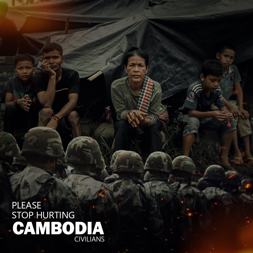 5o_tenpheaa's tweet photo. We're praying for our Cambodian Soldiers and Cambodian Refugees

CAMBODIA DID NOT OPENED FIRE
#ThailandOpenedTheWar
#CambodiaNeedPeace https://t.co/fVXkLJxHnE