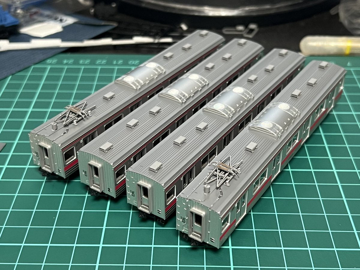 skybluek1719's tweet image. 今日は4両一気に仕上げた