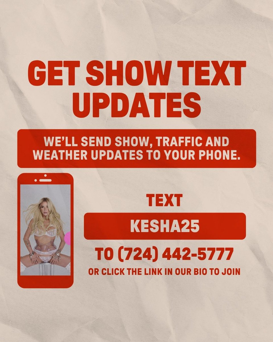 Pav_StarLake's tweet image. ATTENTION ‼️ We are expecting a large crowd for Kesha + Scissor Sisters tonight
🚨 Arrive Early
Early Tailgate Parking: 3-3:45PM
The Meet Up: 3PM
All Lots: 4PM
Gates: 5:30PM
Show: 7PM
📲 Text KESHA25 to 724-442-5777 for updates
📝 Venue info/FAQ: pavilionstarlake.com/know-before-yo…