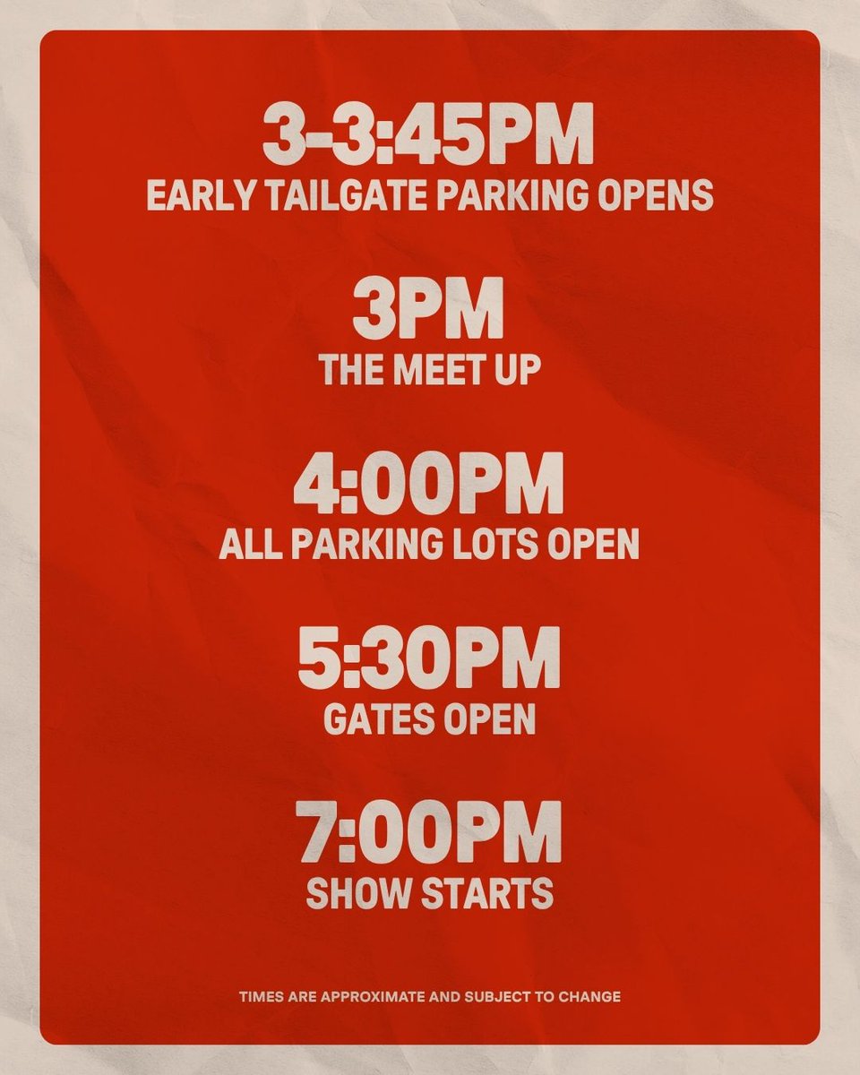 Pav_StarLake's tweet image. ATTENTION ‼️ We are expecting a large crowd for Kesha + Scissor Sisters tonight
🚨 Arrive Early
Early Tailgate Parking: 3-3:45PM
The Meet Up: 3PM
All Lots: 4PM
Gates: 5:30PM
Show: 7PM
📲 Text KESHA25 to 724-442-5777 for updates
📝 Venue info/FAQ: pavilionstarlake.com/know-before-yo…