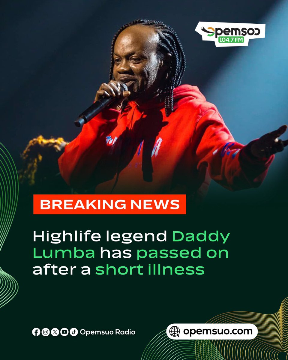 OpemsuoRadio's tweet image. Highlife legend Daddy Lumba has passed on after a short illness.
#opemsuoradio
