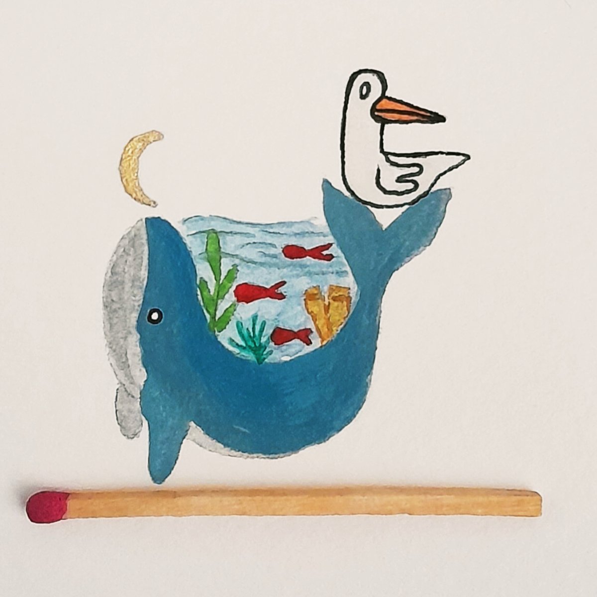 secretsheep143's tweet image. Art swap with @mobymaybe ☺️ whale and secret sheep in their right place now 😂
tiny paintings by @Fatemeh172561