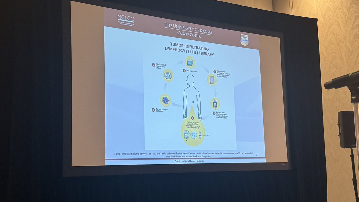 Abdallah81MD's tweet image. Now presenting @mumairmushtaq from @KUcancercenter “Current and Future Development of Cell Therapies in Melanoma”
National #ICE_T #MedEd #MedTwitter #USMIRC @USMIRCNEWS @OncoAlert #سرطان_الدم #المايلوما @CancerNetwrk