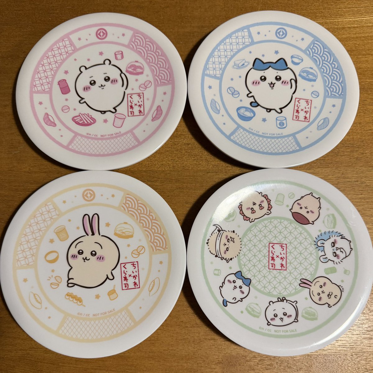 choco2hisano's tweet image. 2日通って、くら寿司のお皿コンプリートできました！
かわいい〜😍
昨日の待ち時間はエグかったけど。