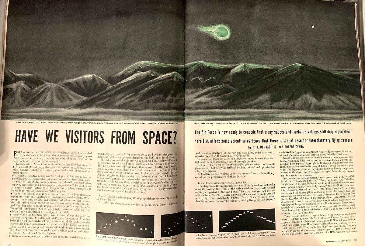 MHuntington7's tweet image. This legendary LIFE magazine from 1952 has been newly acquired for the UFO Library collection! 😮🛸 #UFOs #UFOX #UFOLibrary #UFOCulture #UFOHistory #Ufology #StudyUFOs 📚 #FlyingSaucers #LIFEMagazine
Also got a sharp July 1947 issue in the deal! 👍🏻