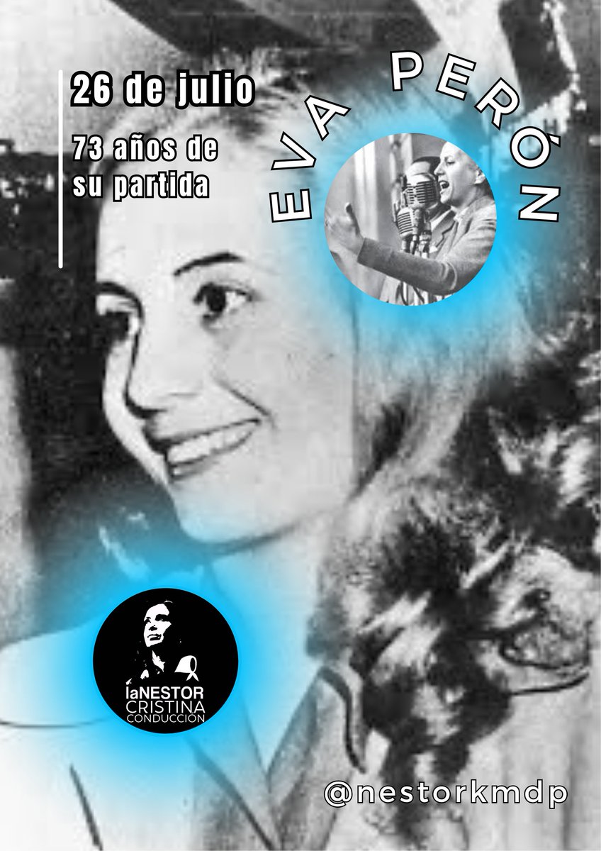 🩵 "Yo no valgo por lo que hice, yo no valgo por lo que he renunciado; yo no valgo ni por lo que soy ni por lo que tengo. Yo tengo una sola cosa que vale, la tengo en mi corazón y me quema en el alma. Es el amor por este pueblo y por Perón".

<a href="/danidl_santos/">Daniel de los Santos</a>
<a href="/FerRaverta/">Fernanda Raverta</a>