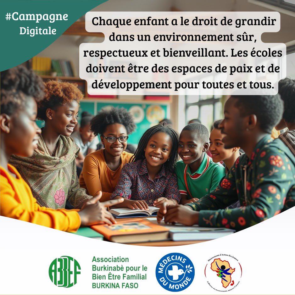 KindoIsaac's tweet photo. #CampagneDititale
Pour un avenir meilleur, offrons à chaque enfant la chance d’apprendre et de s’épanouir dans un climat de respect, de sécurité et de bienveillance.
@ong_abbef @POuagaPF
@UNICEF_Burkina @UNFPABF @IPPFAR @IpasFrancophone @DKTchangeslives
#Respect #EngagementsAOC https://t.co/szmUUXeV3w