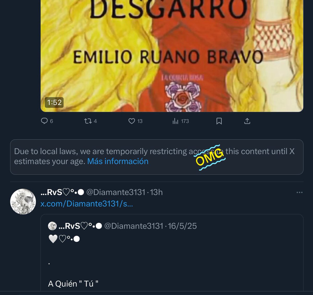 Serendipity___S's tweet image. ¿Alguien que sepa de esto que me ocurre hoy? 😳🤔
Se me ocultan vuestros posts 🫤 A primera hora, unos cuantos, ahora…
Señores de X…
Hace mucho tiempo que cumplí los 18… y lo sabéis.
@XEspana