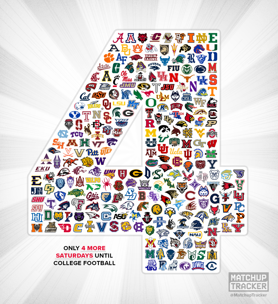 Only 4 more Saturdays until CFB returns 🏈
