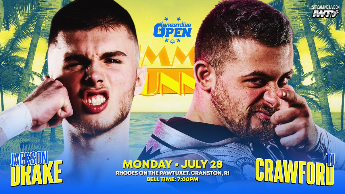 Wrestling Open (@wrestlingopen) on Twitter photo “The Silver Sniper” <a href="/TJCWrestling/">TJ Crawford</a> takes on <a href="/WWEID/">WWE ID</a>’s <a href="/JacksonDrake03/">Jackson Drake</a> at Night One of Summer Stunner!
Monday in Cranston.
#WrestlingOpen “The Silver Sniper” <a href="/TJCWrestling/">TJ Crawford</a> takes on <a href="/WWEID/">WWE ID</a>’s <a href="/JacksonDrake03/">Jackson Drake</a> at Night One of Summer Stunner!
Monday in Cranston.
#WrestlingOpen