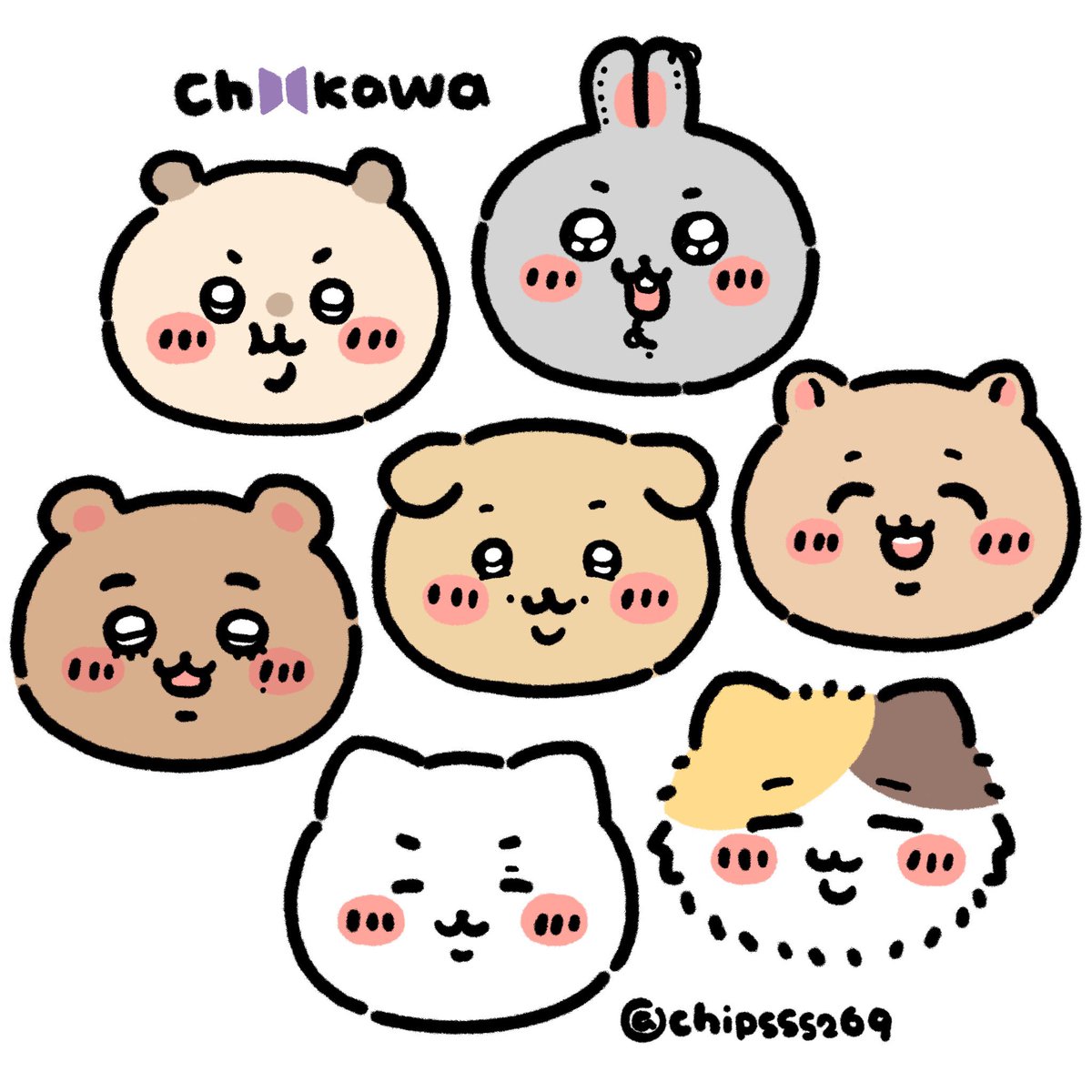 chipsss269's tweet image. BTS x chiikawa～～～
#BTS