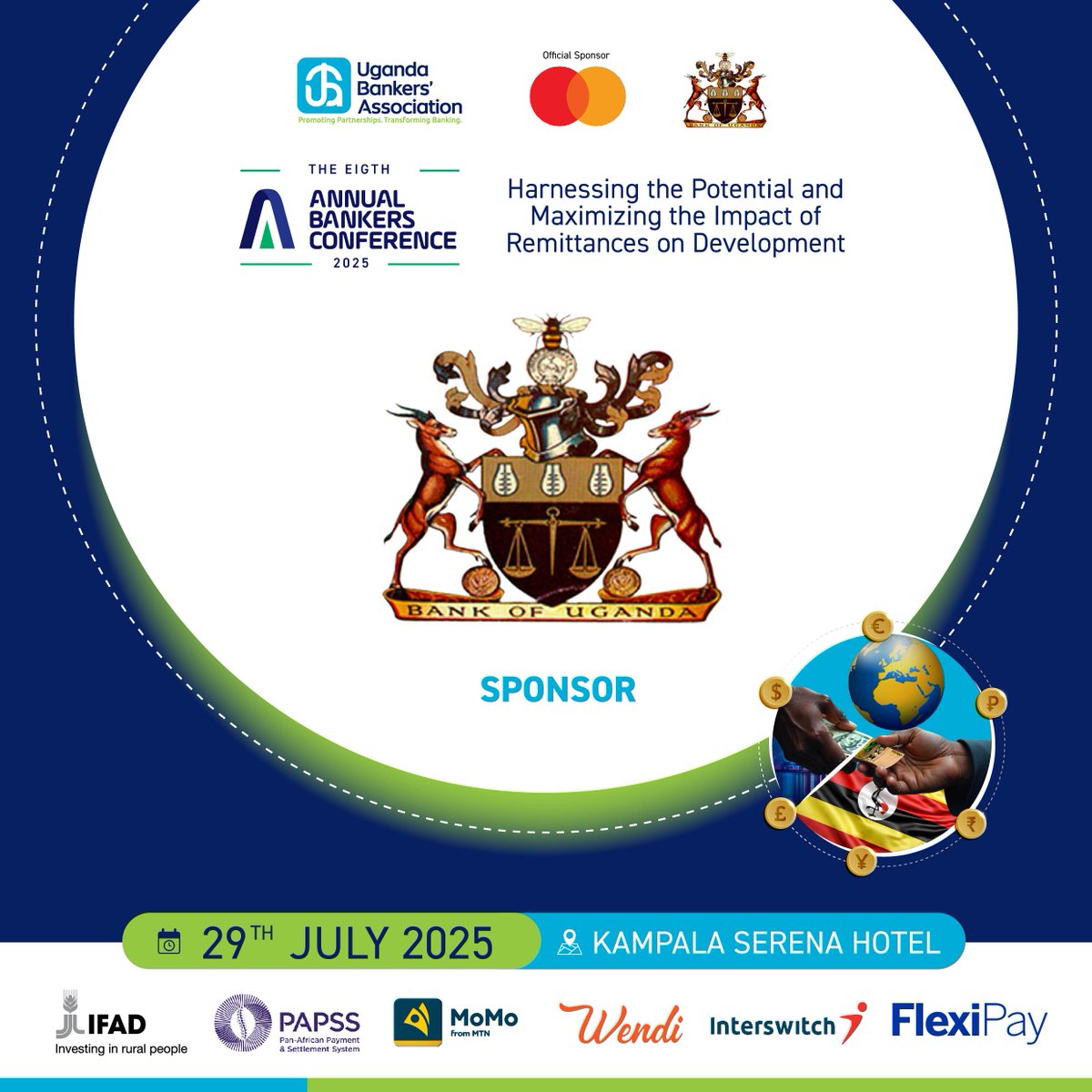 BOU_Official's tweet image. Countdown: 3 days to the 8th Annual Bankers Conference 2025! 🚀 Join us live on July 29th on YouTube to explore Uganda’s economic trends!
🎥 Live on YouTube[youtube.com/live/eCL0bgF_h…