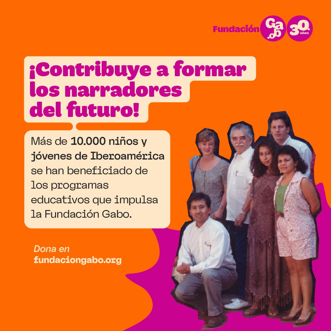 CentroGabo's tweet image. La Fundación Gabo trabaja para preservar y difundir el legado de Gabriel García Márquez, promoviendo la educación y la cultura en Iberoamérica. ✍🏽✨
Tu donación es esencial para continuar esta misión. Sé parte del legado de #Gabo. ➡️ tienda.fundaciongabo.org/products/donac…