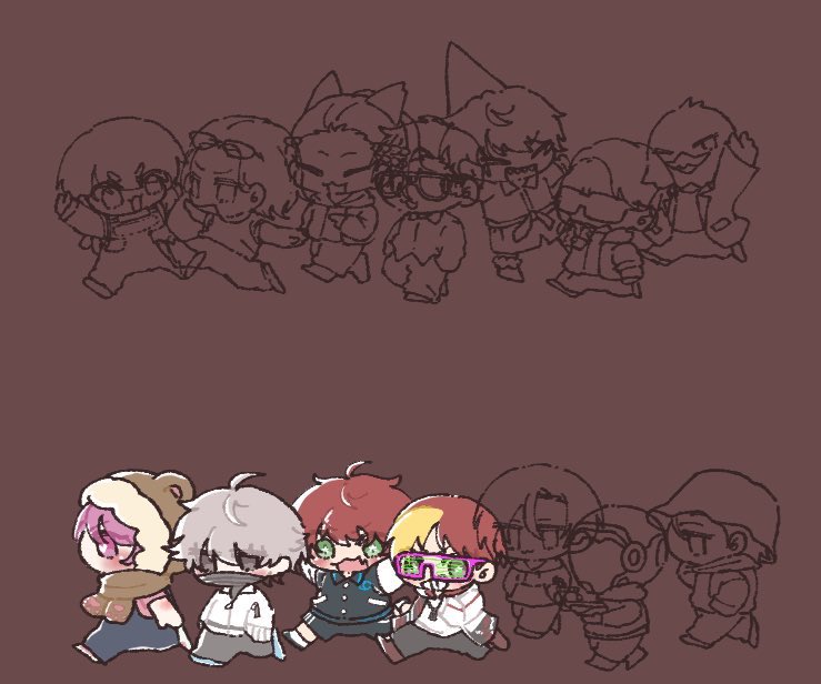 siwost's tweet image. フェス用に以前描いた絵をリメイク中✏︎
多分スマホホルダー(2種)になります