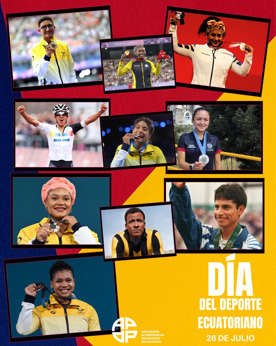 Día del deporte ecuatoriano 
26 de julio 
👏👏🏆🟡🔵🔴🇪🇨