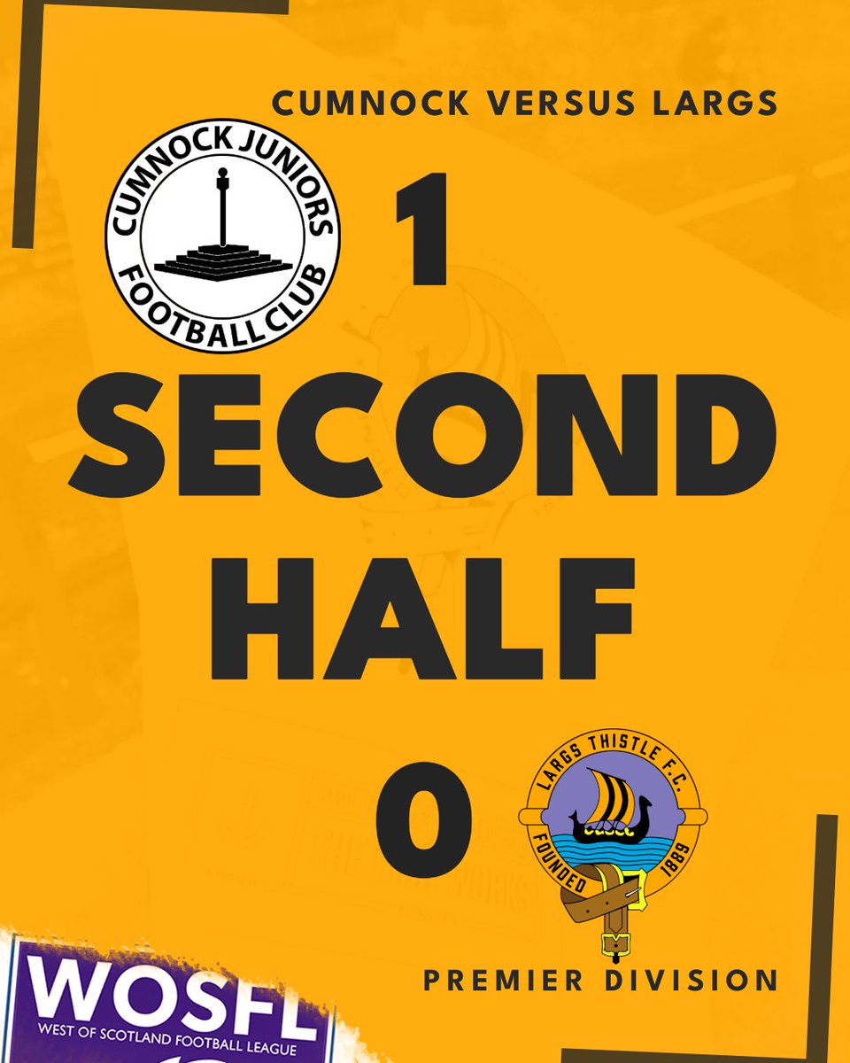 LargsThistleFC's tweet image. SECOND HALF KICK-OFF, 3.01pm. | Another forty-five minutes to go. Cumnock 1, Largs 0.
The first chance falls to Largs. Cumnock keeper Currie holds a header from his teammate. @CumnockJnrsFC 🤝 @OfficialWoSFL
