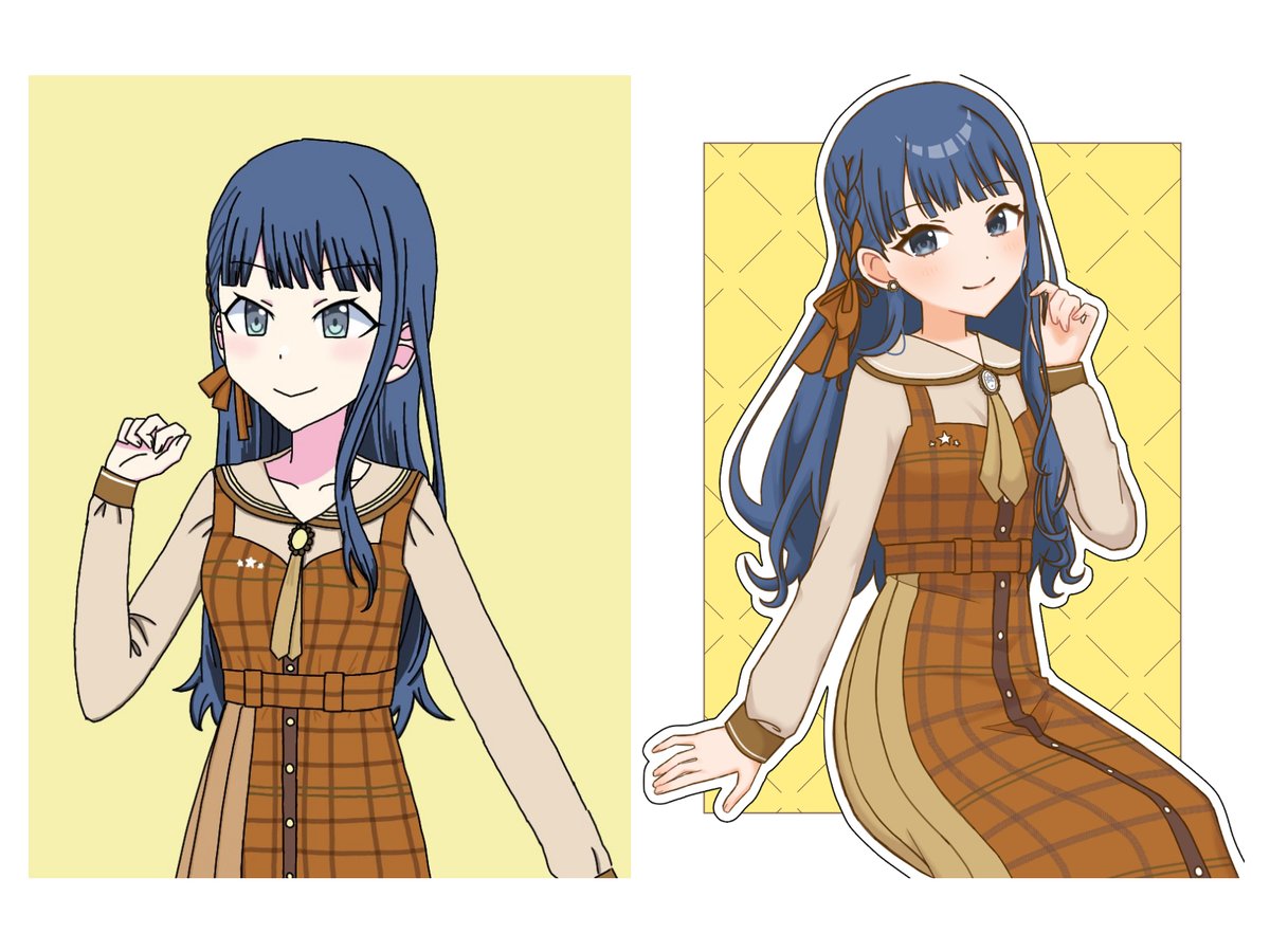 M0RI_59's tweet image. さっき上げた絵は去年の11月頃の絵をリメイクしたものでした
けっこう成長できてるっぽくて嬉しいな〜😌