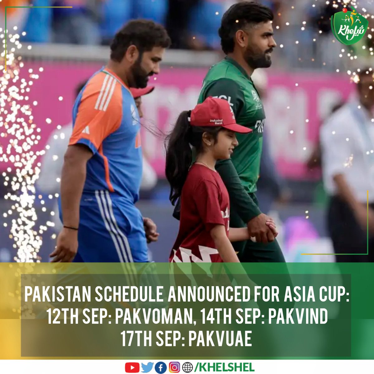 khelshel's tweet image. Pakistan will play against India on 14th September, 2025 and will play 3 matches in the group stage against Oman, India and UAE in the Asia Cup 2025.
#Cricket | #Pakistan | #AsiaCup2025 | #Oman | #India | #UAE