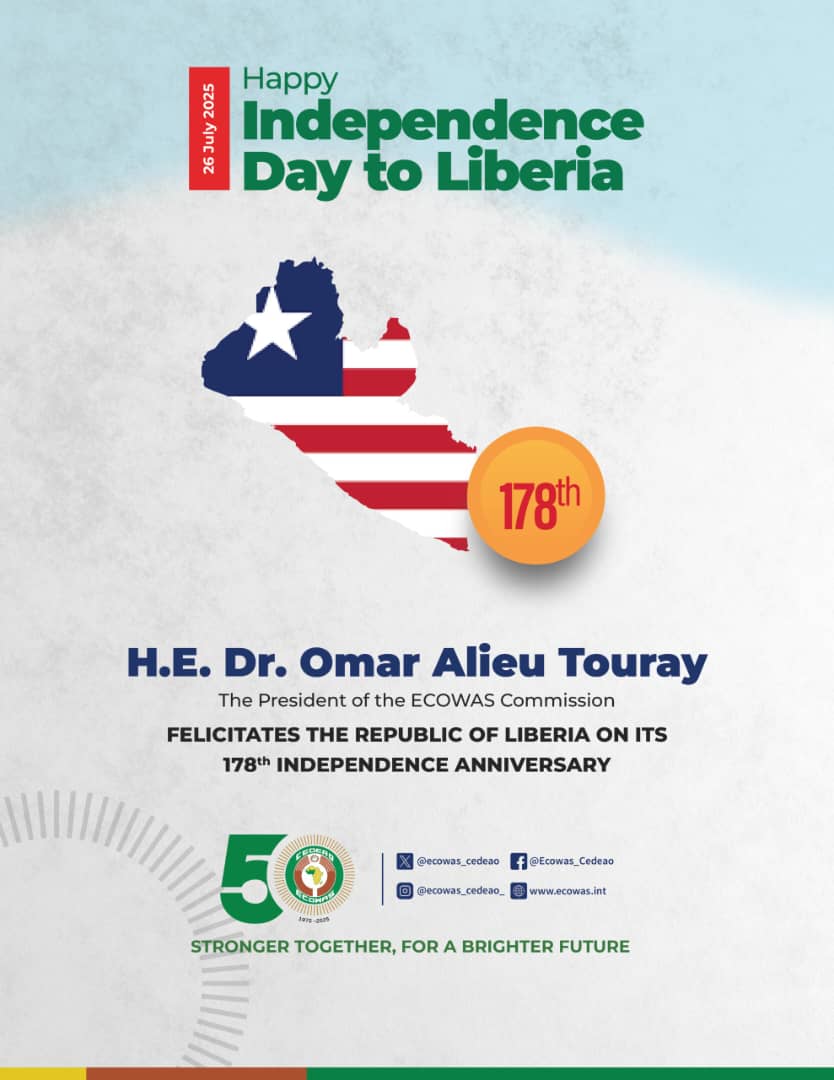 ecowas_cedeao's tweet image. Happy Independence Day to Liberia