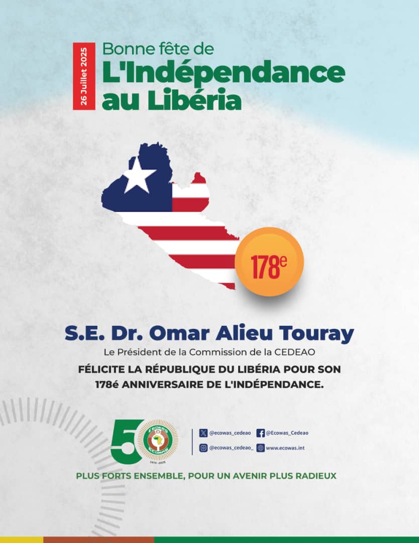ecowas_cedeao's tweet image. Happy Independence Day to Liberia