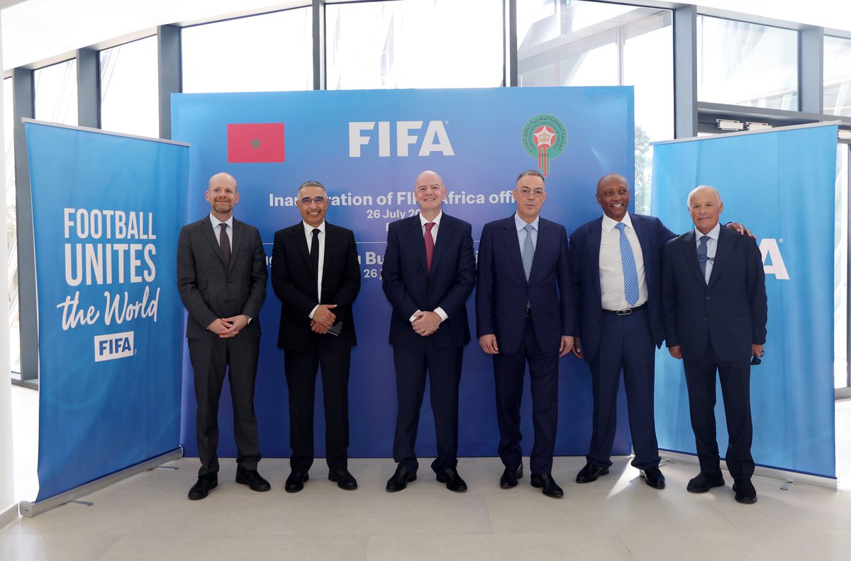 CAF_Media's tweet image. CAF President Dr Patrice Motsepe joined FIFA President Gianni Infantino for the official opening of the FIFA Africa Office in Rabat.
Dr Motsepe reaffirmed CAF’s commitment to accelerating the growth and global competitiveness of African football, noting the FIFA Africa Office as…