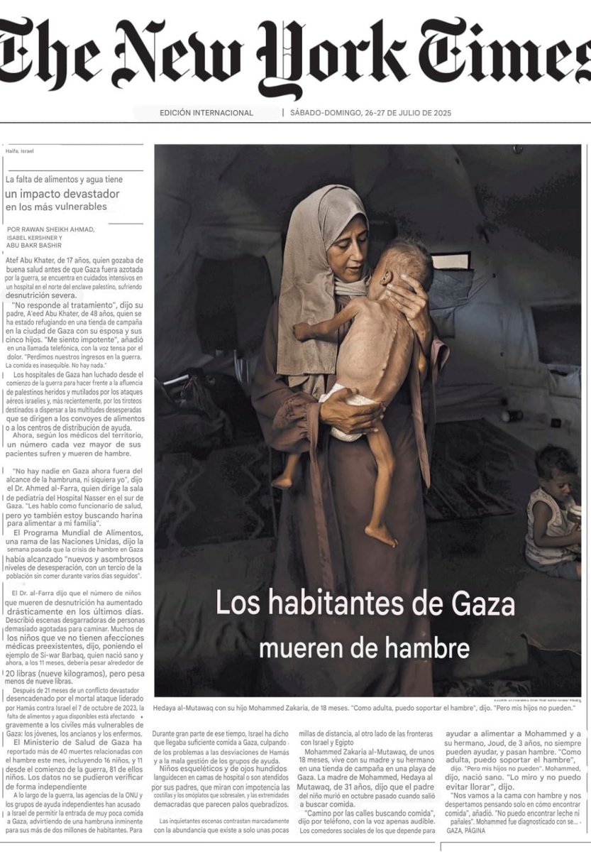 jcrtoral's tweet image. Los habitantes del #Gaza mueren de hambre
@nytimesworld