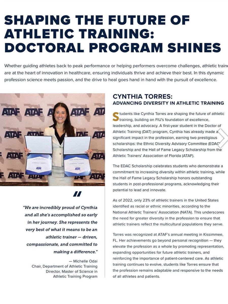 EDACNATA's tweet image. Check out this article featuring current FIU DAT student Cynthia Torres!
issuu.com/fiupublication… #EDAC365 #EDAC4ALL #RepresentationMatters #DiversityMatters