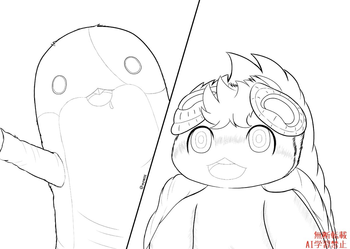 mz9055's tweet image. wip:成れ果て村のふわふわ住人
昨日の飲み会の疲れが全く取れず、今日は1日寝たきりでした…🤮(仕上げは後日)