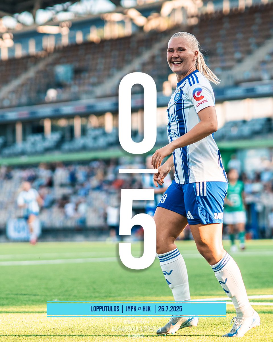 HJKNaiset's tweet image. VOITTO 🤩👌🏻
12min 0-1 Sara Sievistö
46min 0-2 Sara Sievistö
54min 0-3 Maaria Roth
90min 0-4 Sara Sievistö
90+1min 0-5 Elli-Noora Kainulainen
#HJK #BriotechKansallinenLiiga