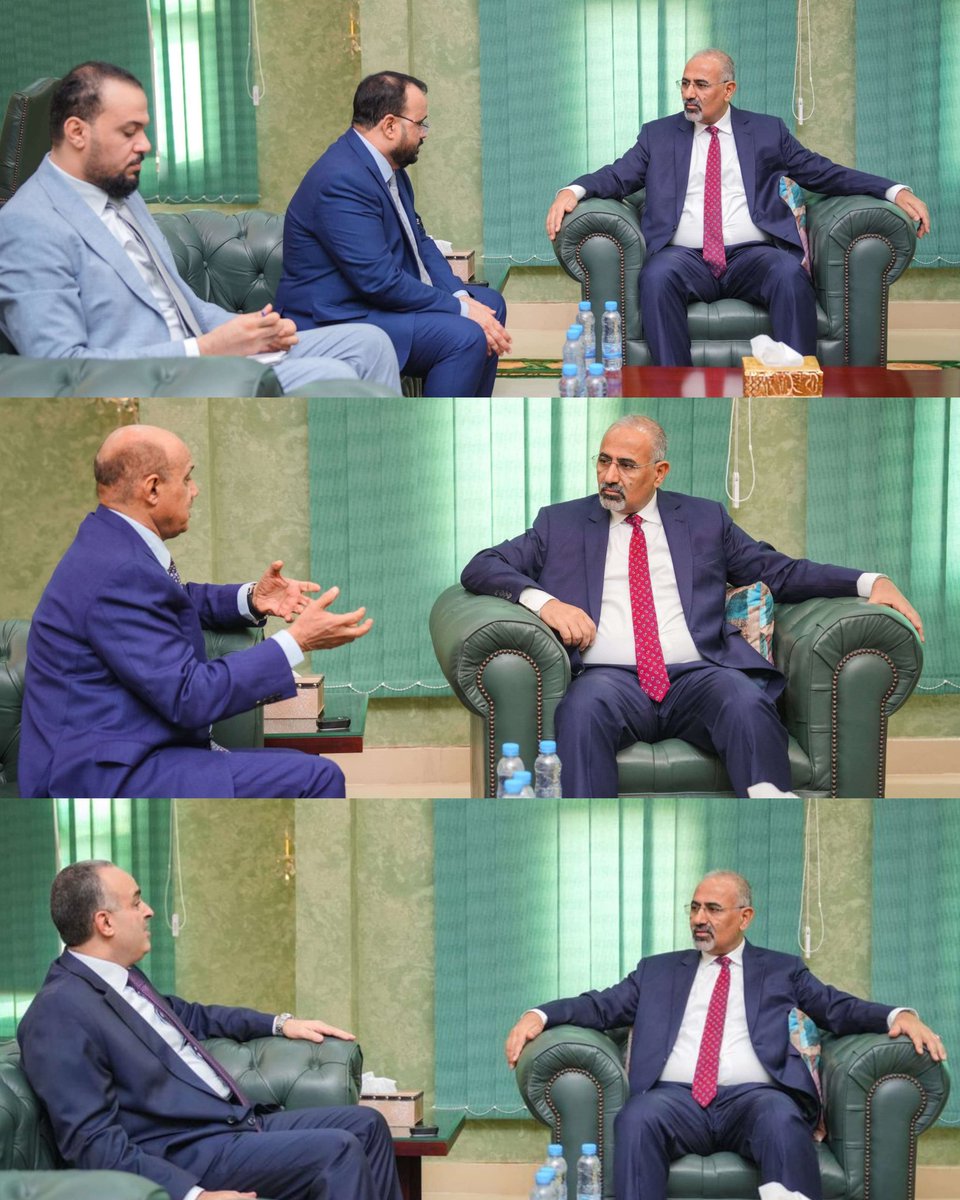 برنامج لقاءات الرئيس القائد عيدروس الزُبيدي التي عقدها وسيعقدها بالايام القادمة هو والنائب ابوزرعة المحرمي في العاصمة عدن تم ترتيبه قبل عودتهم إلى عدن بشهر وصحفي الغفلة عايش الازرق عايش الدور بالكذب على انه تم اللقاء بسبب منشوراته وهو يحصل على علم مسبق من دشر العليمي بعقد