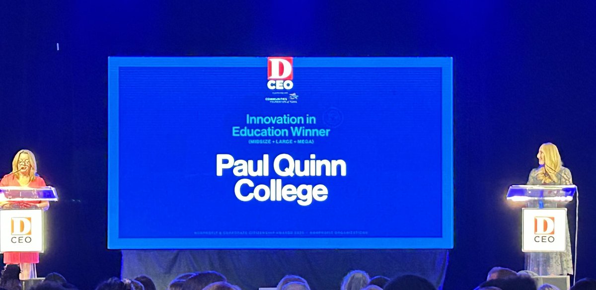 michaelsorrell's tweet image. Thank you, @DCEOmagazine for naming @PaulQuinn1872 the Innovation in Education winner
In this year’s Nonprofit &amp;amp; Corporate Citizenship Awards. We do not take this honor lightly and promise to continue standing up, speaking up, and showing up for our community. #nationbuilding153