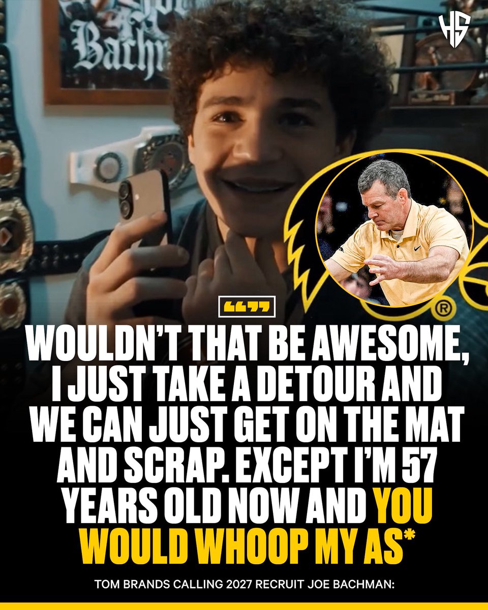 HawkeyeSource's tweet image. Tom Brands talking with Joe Bachman during the recruiting night🤣

Joe Bachman is #3 PFP on Flo&apos;s big board at #120 pounds🔥