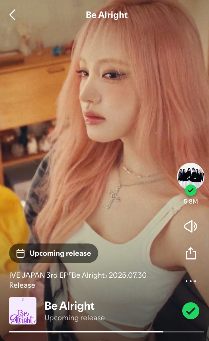 ive_stream's tweet image. [💿] PRE-SAVE REMINDER 

Pre-save &apos;Be Alright&apos; EP on Spotify with all your available accounts. 

Track List
1) Dare Me
2) Be Alright
3) Accendio- Japanese Version
4) Blue Heart-Japanese Version
5) WOW- Japanese Version

🔗open.spotify.com/prerelease/1T2…

#IVE #IVE_Be_Alright