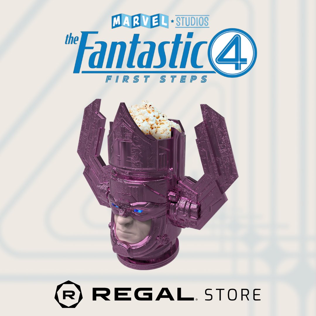 Now is your chance to preorder The Fantastic Four: First Steps Galactus popcorn container. Available while supplies last.

🛍️: regmovi.es/3U2uuD0