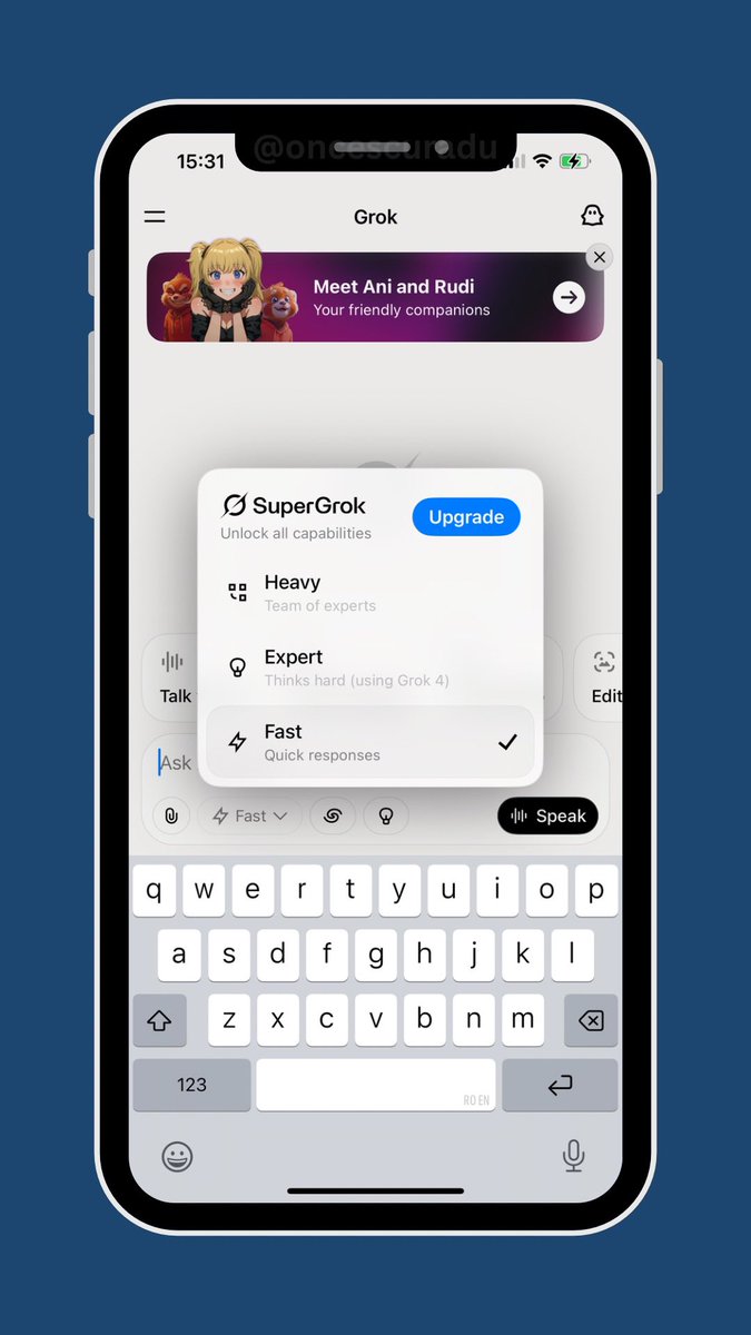 oncescuradu's tweet image. 💠xAI renamed the AI models available on Grok AI mobile apps from “Grok 3” and “Grok 4” to “Fast”, “Exper” and “Heavy”.