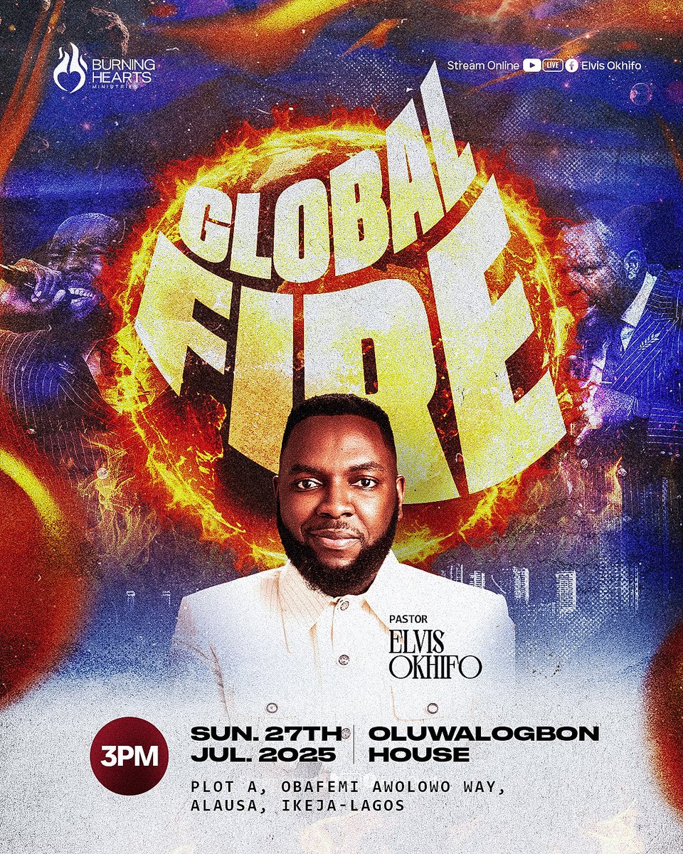 ElvisOkhifo's tweet image. God has a vision for all men in all nations, and He wants to set you on fire and send you as his agent to achieve it!
Tomorrow, we will explore this vision, even as he makes us ready to actualize it.
Join us on-site and online 🔥