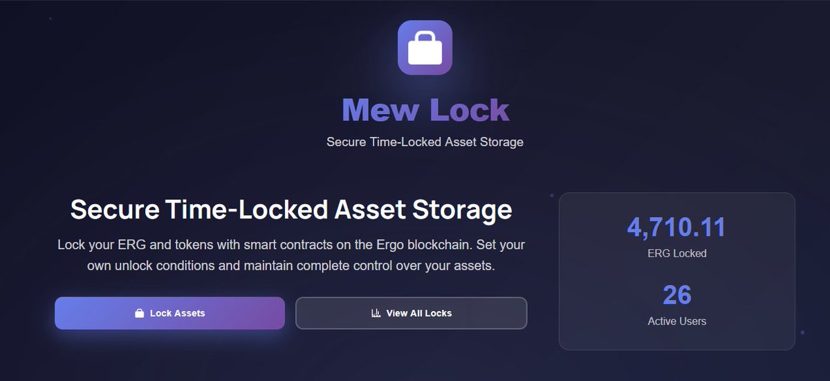 🔒 Box names, descriptions, UI fixes, and sorting by USD for locked assets &amp; ERG boxes now live!

Check it out 👇

🚀 New update to lock.mewfinance.com
#Ergo