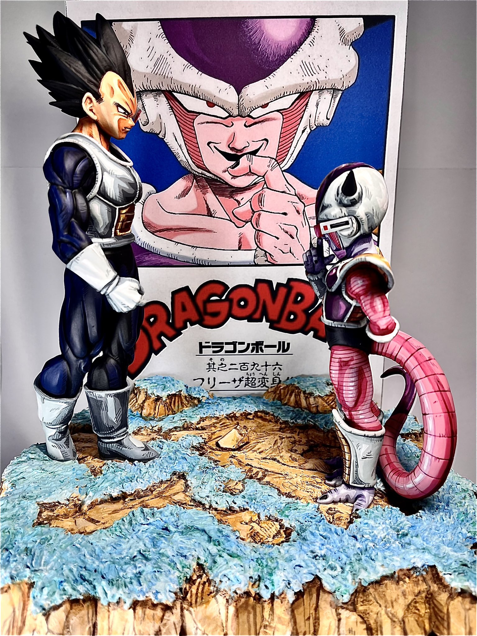ドラゴンボール　フリーザ　フィギュア　リペイント　ジオラマ付き ドラゴンボール フリーザ フィギュア リペイント ジオラマ付き