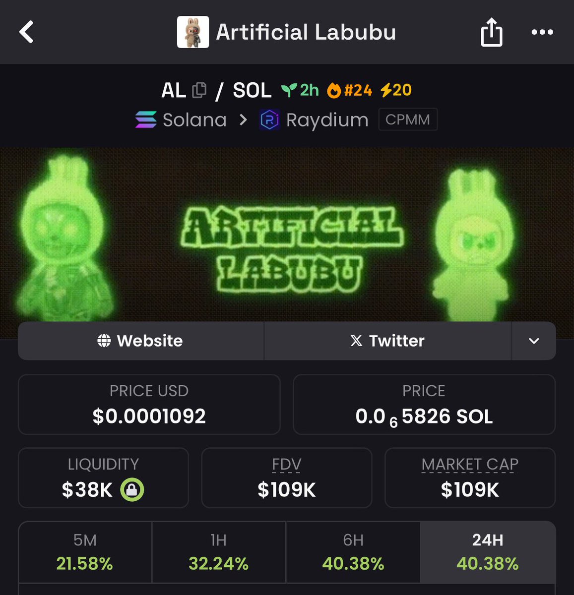 Maverickdoteth's tweet image. glad I found you bunch of degens lol
nothing better than building with bunch of chads with the same vision $AL
3AyAerfDaGpBkrbgPqHpe5pba9TWk9Sj7ATNXD5Abonk