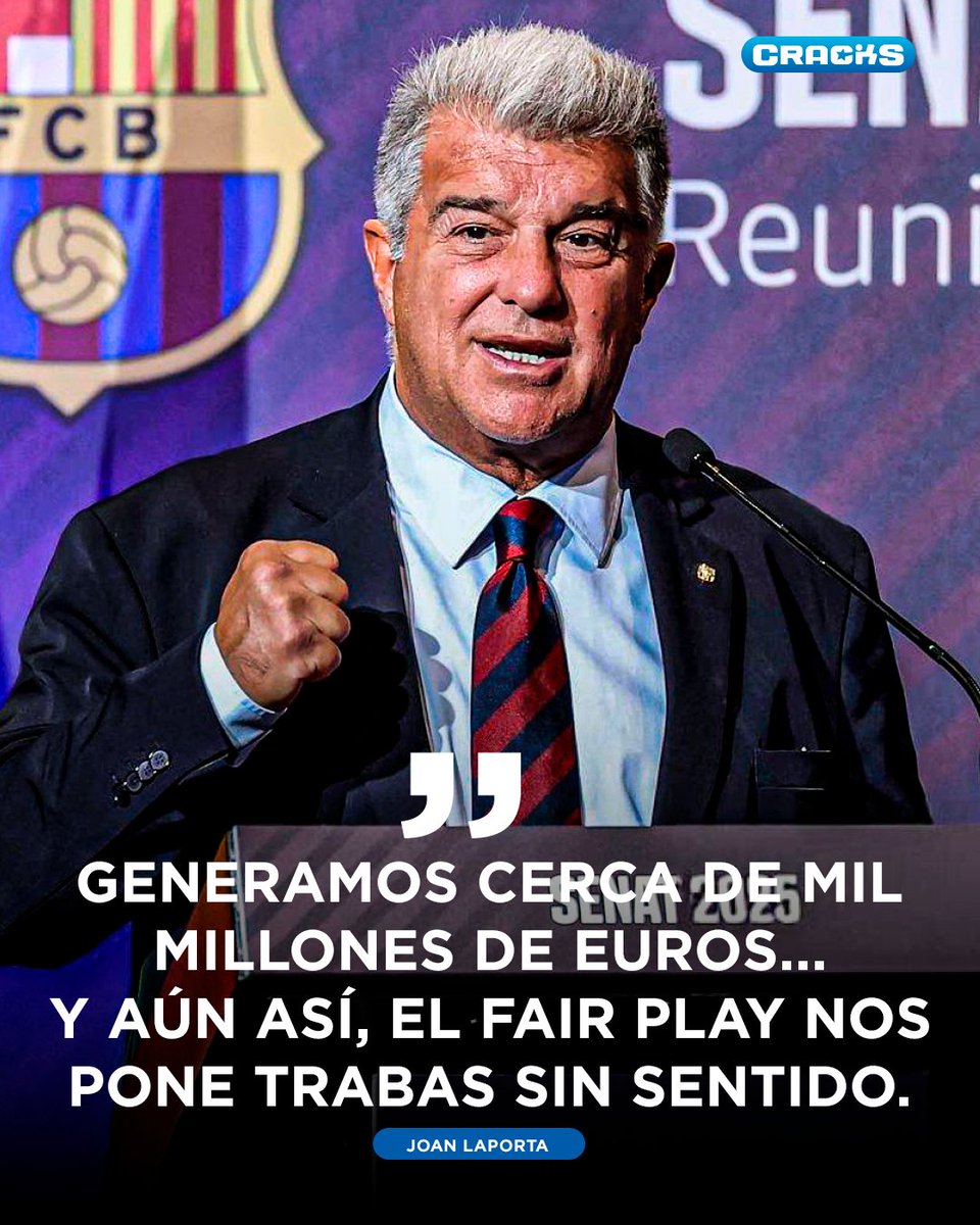 cracks_oficial's tweet image. EL BARÇA SÍ FACTURA 🤑
Joan Laporta volvió a apuntar contra las reglas del fair play financiero. El club genera casi mil millones de euros en ingresos, pero asegura que esas limitaciones solo son un obstáculo.
¿Opiniones? Los leemos 👀