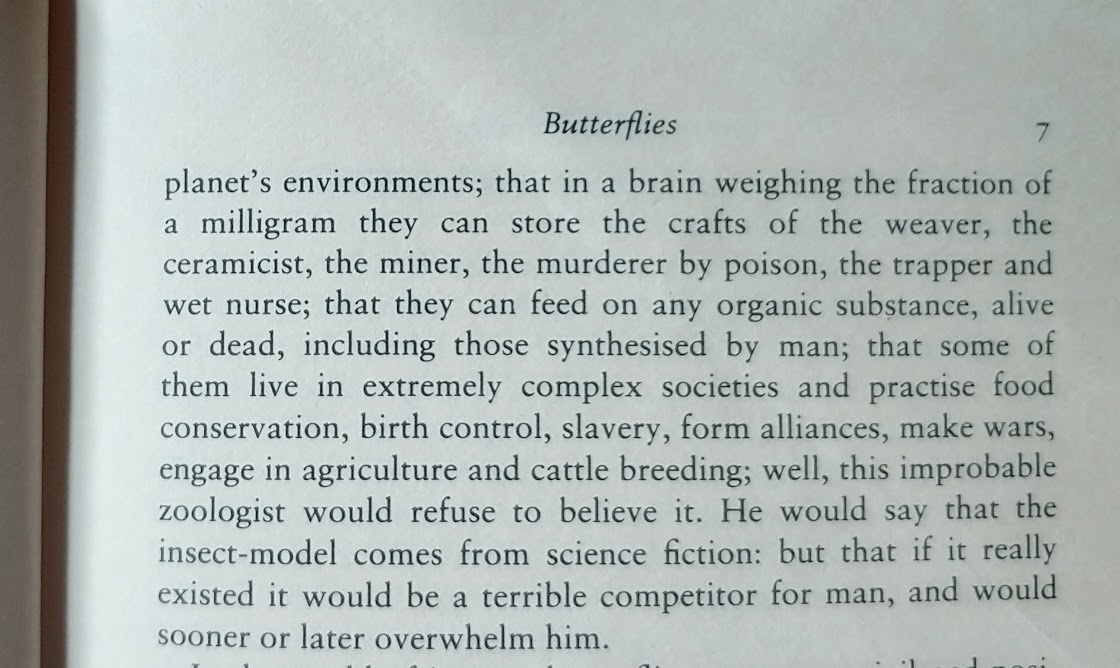 TheEsteemedFox's tweet image. Primo Levi on the mindboggling sci-fi-ness of insects

From his essays Other People&apos;s Trades
